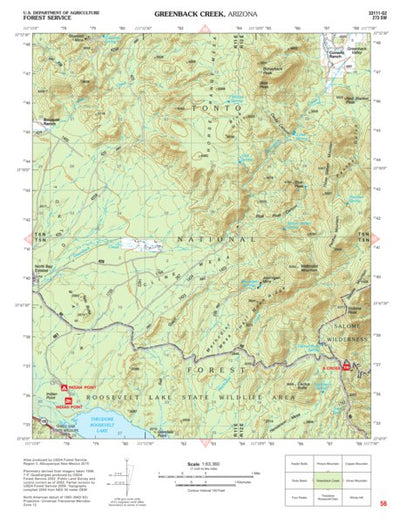 Tonto National Forest Quadrangle: GREENBACK CREEK Preview 1