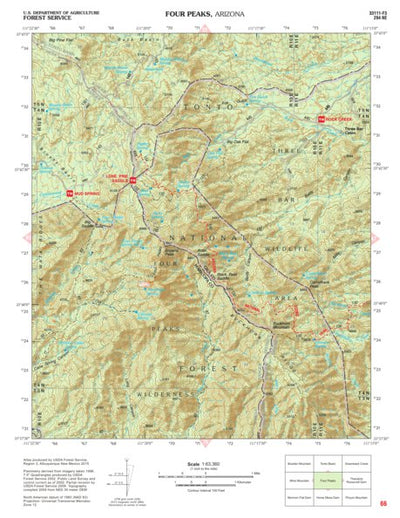 Tonto National Forest Quadrangle: FOUR PEAKS Preview 1