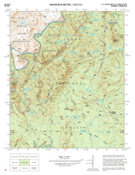 Tonto National Forest Quadrangle: HAYSTACK BUTTE Preview 1