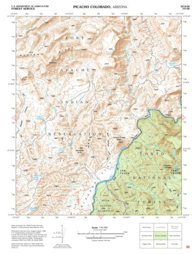 Tonto National Forest Quadrangle: PICACHO COLORADO Preview 1