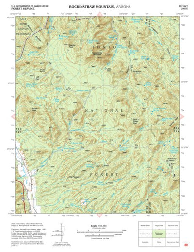 Tonto National Forest Quadrangle: ROCKINSTRAW MOUNTAIN Preview 1