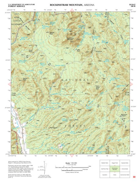 Tonto National Forest Quadrangle: ROCKINSTRAW MOUNTAIN Preview 1