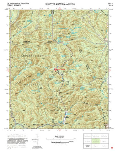 Tonto National Forest Quadrangle: HAUNTED CANYON Preview 1