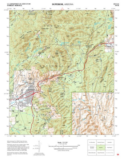 Tonto National Forest Quadrangle: SUPERIOR Preview 1