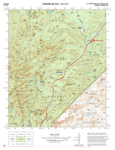 Tonto National Forest Quadrangle: CHROME BUTTE Preview 1
