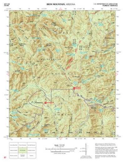 Tonto National Forest Quadrangle: IRON MOUNTAIN Preview 1