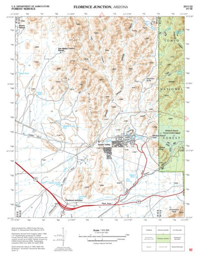 Tonto National Forest Quadrangle: FLORENCE JUNCTION Preview 1