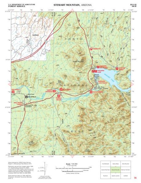 Tonto National Forest Quadrangle: STEWART MOUNTAIN Preview 1