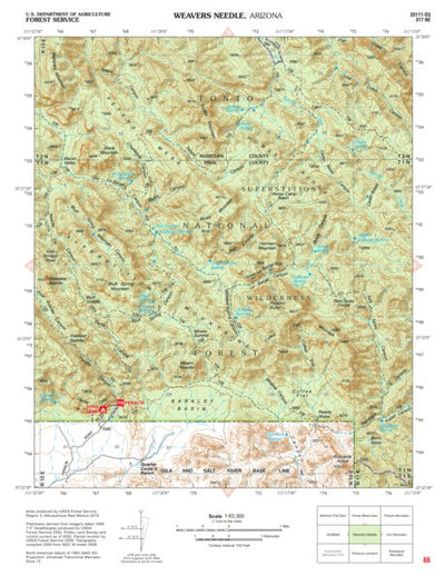 Tonto National Forest Quadrangle: WEAVERS NEEDLE Preview 1