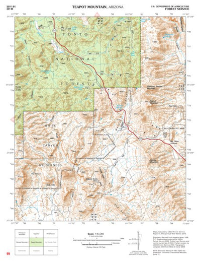 Tonto National Forest Quadrangle: TEAPOT MOUNTAIN Preview 1