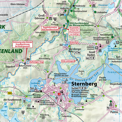 Wasserwanderkarte Obere Warnow, Barnin – Bützow Preview 1
