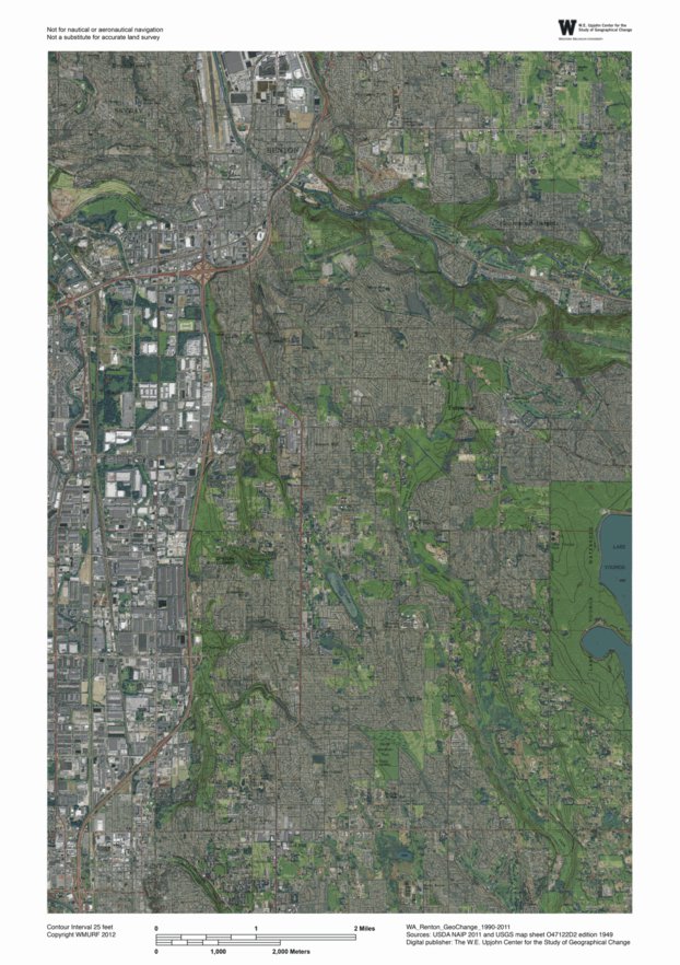 WA-Renton: GeoChange 1990-2011 Map by Western Michigan University ...