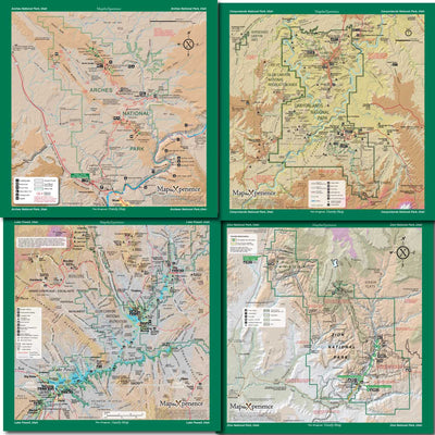 Utah National Parks Map Bundle - NPS Map - Hike Utah - Bike Utah Preview 1