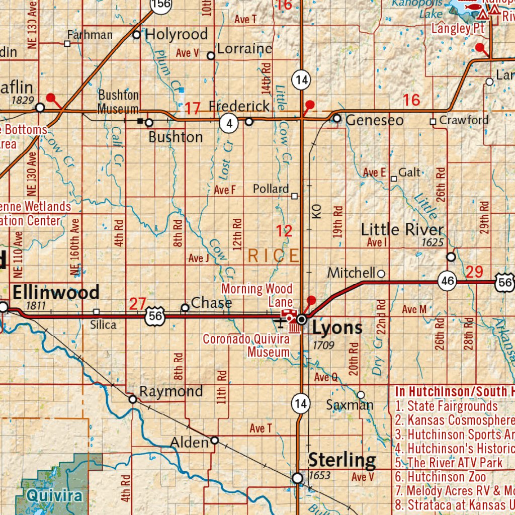 Kansas Recreation Map by East View Map Link | Avenza Maps