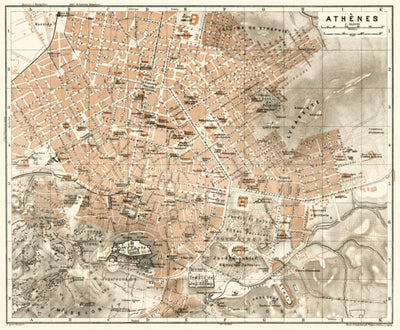 Athens (Αθήνα) city map, 1911 Preview 1