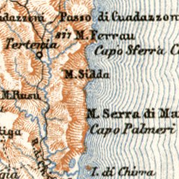 Sardinia (Sardegna) map, 1912 Preview 3