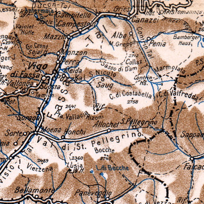 Dolomite Alps (Die Dolomiten). General map, 1911 Preview 2