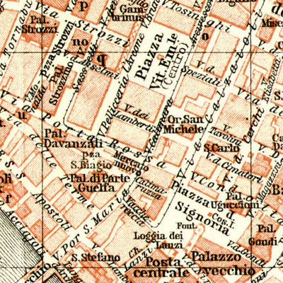 Florence (Firenze) city map, 1908 Preview 2