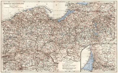 Map of northeastern part of Germany (with East Prussia), 1911 Preview 1