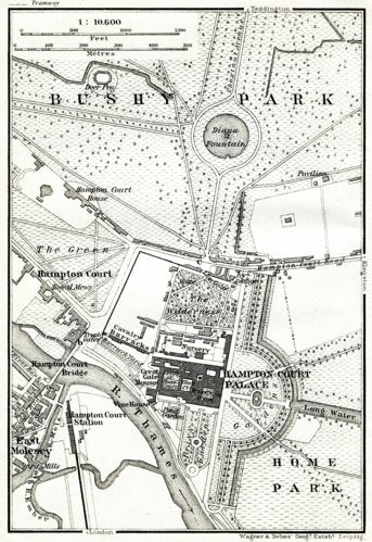 Hampton Court Palace and Bushy Park map, 1909 Preview 1