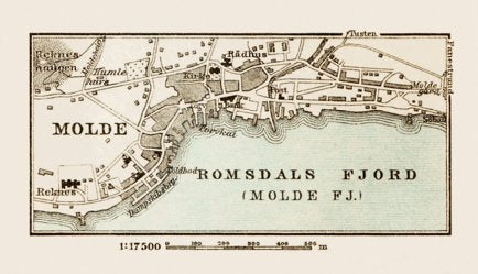 Molde Map Molde town plan, 1931 Map by Waldin | Avenza Maps