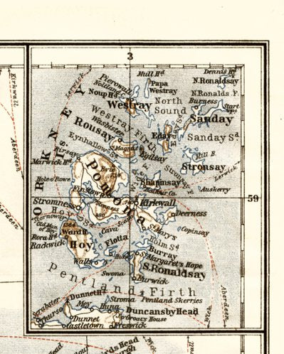 Orkney Isles map, 1906 Preview 1
