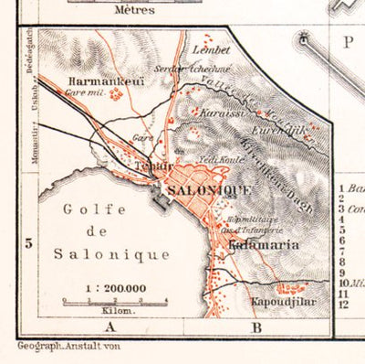 Environs of Thessaloniki (Θεσσαλονίκη, Selanik) city map, 1905 Preview 1