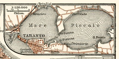 Environs of Taranto map, 1929 Preview 1