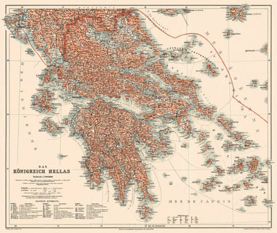 Das Koenigreich Hellas. Greece, general map, 1908 Preview 1