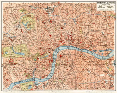 London city map, 1903 (legend in Russian) Preview 1