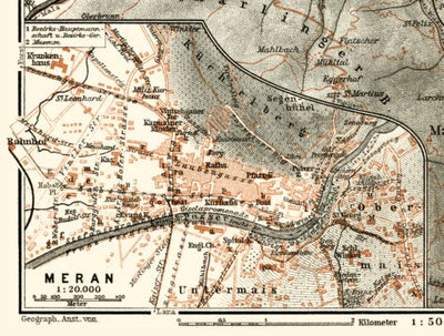 Meran (Merano) town plan, 1913 Preview 1