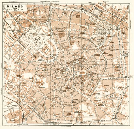 Milan (Milano) city Map, 1913 by Waldin | Avenza Maps