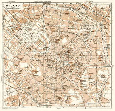 Milan (Milano) city map, 1913 Preview 1