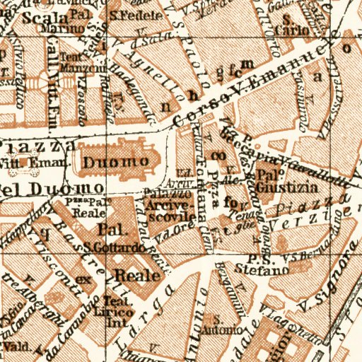 Milan (Milano) city Map, 1913 by Waldin | Avenza Maps