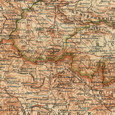 Balkan Peninsula Map (in Russian), 1910 Preview 2