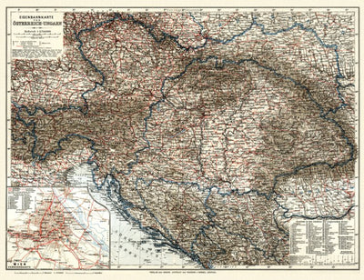 Railway map of Austria-Hungary and surrounding states, 1913 Preview 1