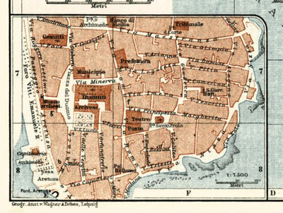 Syracuse (Siracusa) old town plan, 1929 Preview 1