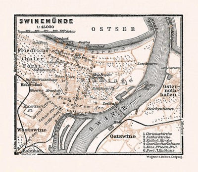 Swinemünde (Swinoujscie) town plan, 1911 Preview 1