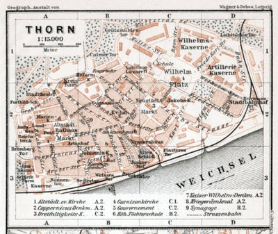 Torun (Thorn) city center map, 1911 Preview 1