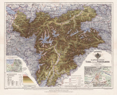 Vorarlberg in Tyrol (Tirol), region map, 1899 Preview 1