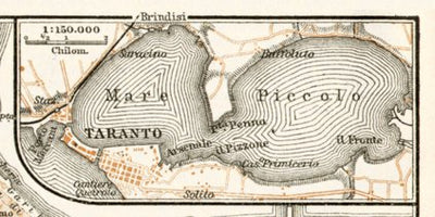 Environs of Taranto map, 1912 Preview 1