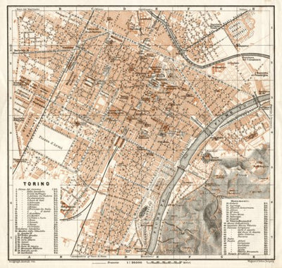 Turin (Torino) city map, 1908 Preview 1