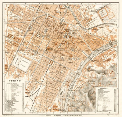 Turin (Torino) city map, 1913 Preview 1