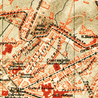 Genoa (Genova) city map, about 1910 Preview 3