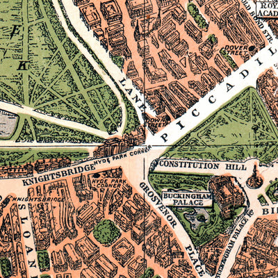 London illustrated (pictorial) city map, about 1910 Preview 2