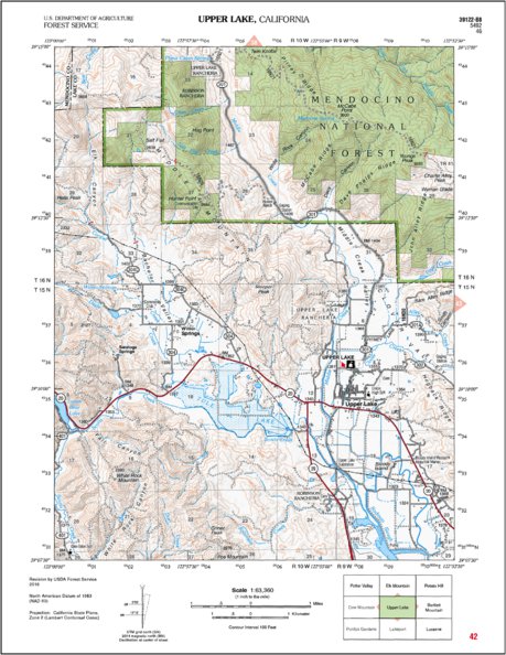 Upper Lake Map by US Forest Service R5 | Avenza Maps