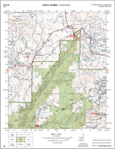 Santa Ysabel Map by US Forest Service R5 | Avenza Maps