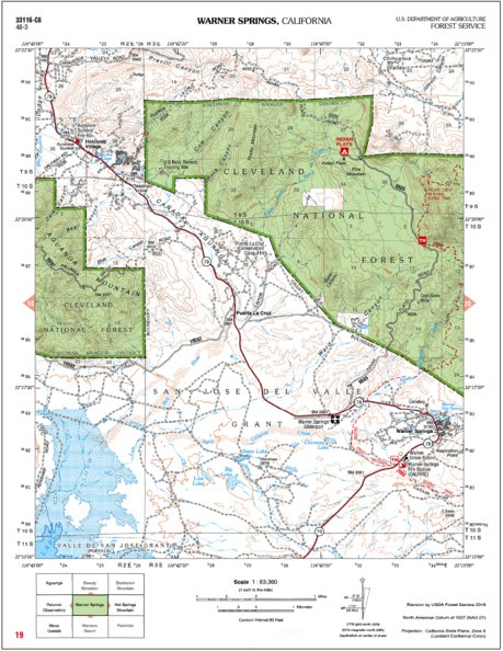 Warner Springs Map by US Forest Service R5 | Avenza Maps