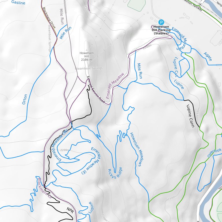 In Town Trails Mountain Bike Trails Map by Trailforks | Avenza Maps