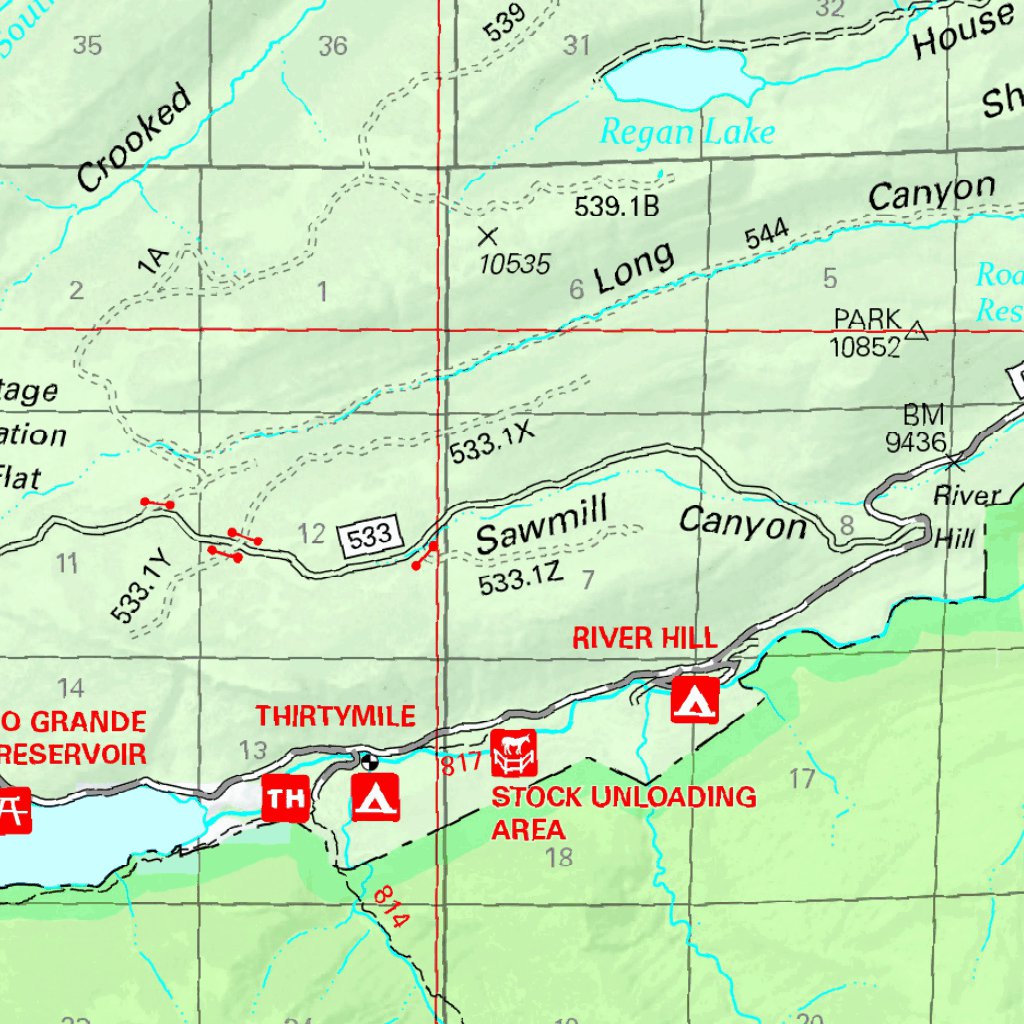Rio Grande National Forest Visitor Map - Divide Ranger District (West ...